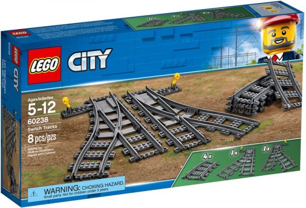 Блоковий конструктор LEGO City Залізничні стрілки, 8 деталей (60238)