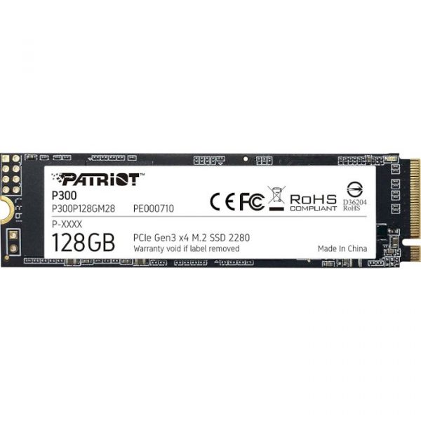 SSD накопитель 128GB Patriot P300 M.2 2280 PCIe 3.0 x4 NVMe TLC (P300P128GM28)