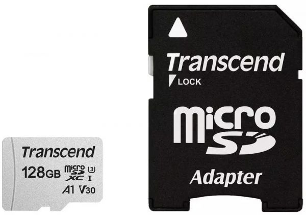 Карта пам'яті Transcend 128 GB microSDXC UHS-I U3 300S + SD Adapter (TS128GUSD300S-A)