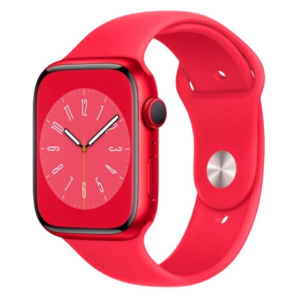 Apple Watch Series 8 GPS 41mm (PRODUCT) RED Aluminum Case w. (PRODUCT) RED S. Band (MNP73)