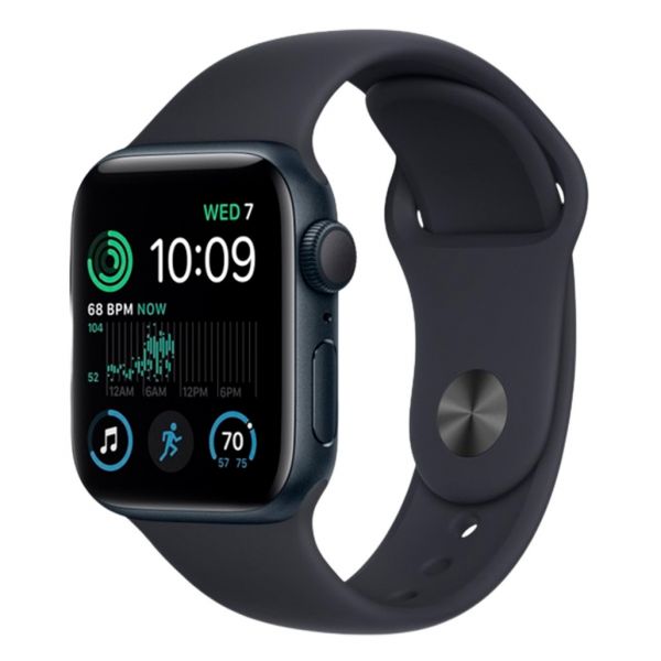 Apple Watch SE 2 44mm Midnight Aluminum Case with Midnight Sport Band (MNK03)