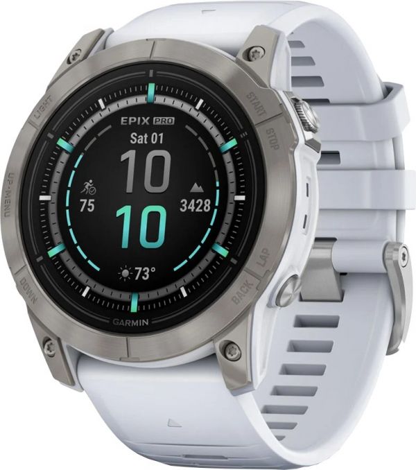 Смарт-годинник Garmin Epix Pro Gen 2 Sapphire 51mm Titanium w. Whitestone Band (010-02804-10/11)