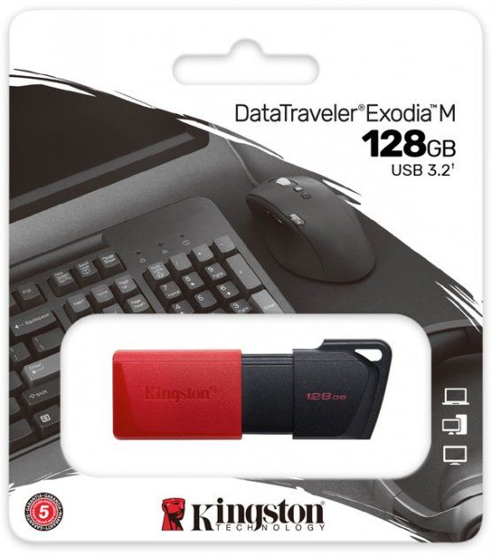 USB флеш накопичувач 128GB Kingston DataTraveler Exodia M Black/Red (DTXM/128GB)