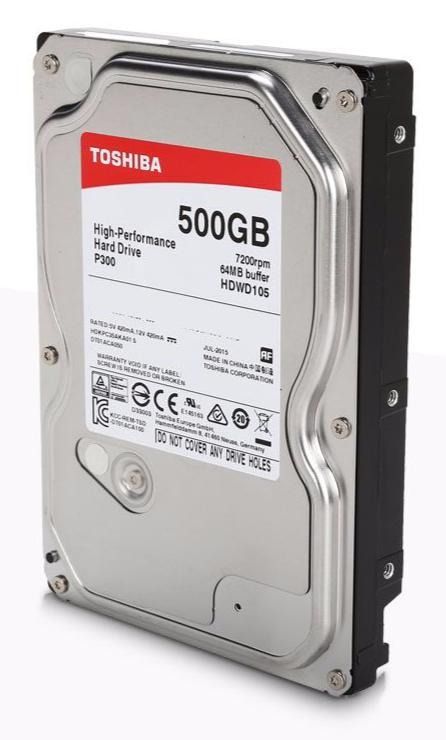 Накопичувач HDD SATA 500GB Toshiba P300 7200rpm 64MB (HDWD105UZSVA)