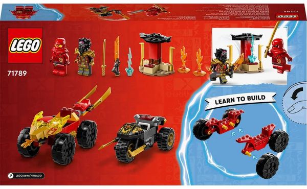 Блоковий конструктор LEGO Ninjago Автомобільна й байкова битва Кая і Раса (71789)