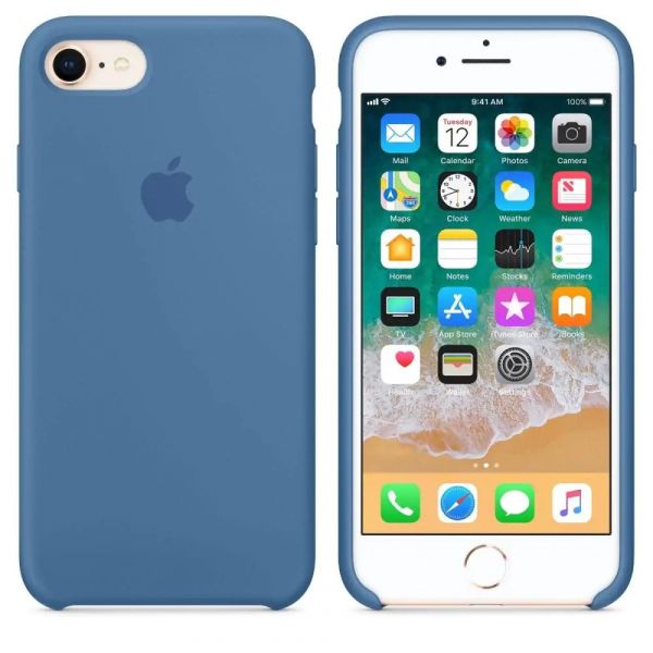 Чехол Apple Silicone Case Blue for IPhone 8