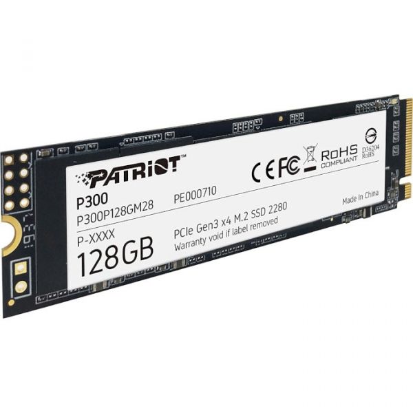 SSD накопитель 128GB Patriot P300 M.2 2280 PCIe 3.0 x4 NVMe TLC (P300P128GM28)