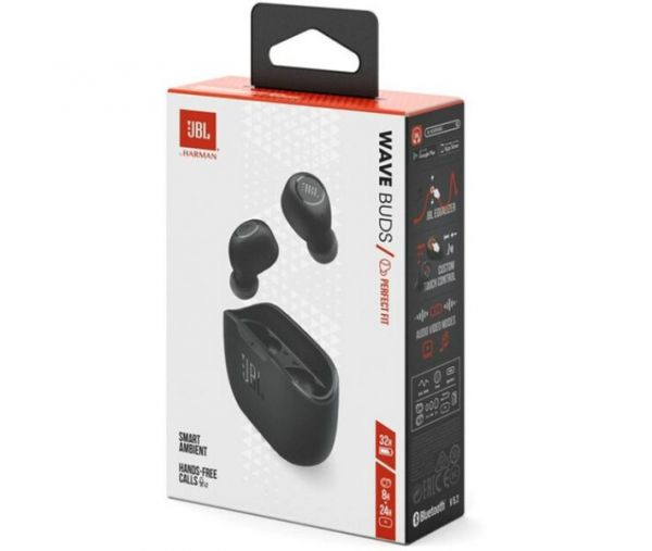 Навушники TWS JBL Wave Buds Black (JBLWBUDSBLK)