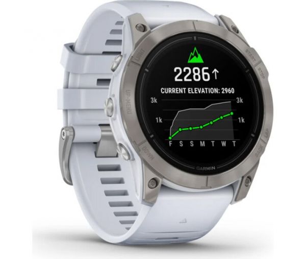 Смарт-годинник Garmin Epix Pro Gen 2 Sapphire 47mm Titanium w. Whitestone Band (010-02803-20/21)