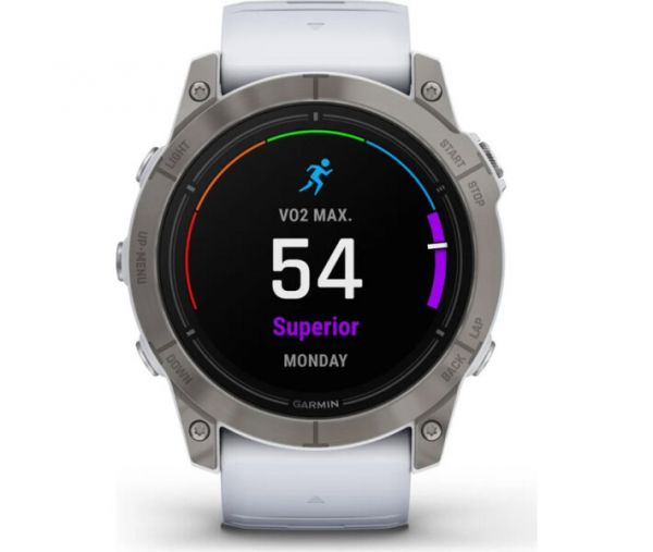 Смарт-годинник Garmin Epix Pro Gen 2 Sapphire 47mm Titanium w. Whitestone Band (010-02803-20/21)