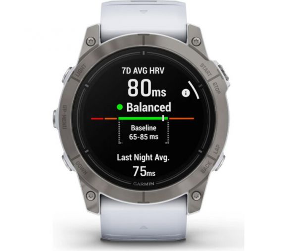 Смарт-годинник Garmin Epix Pro Gen 2 Sapphire 47mm Titanium w. Whitestone Band (010-02803-20/21)