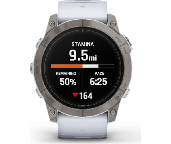 Смарт-годинник Garmin Epix Pro Gen 2 Sapphire 47mm Titanium w. Whitestone Band (010-02803-20/21)