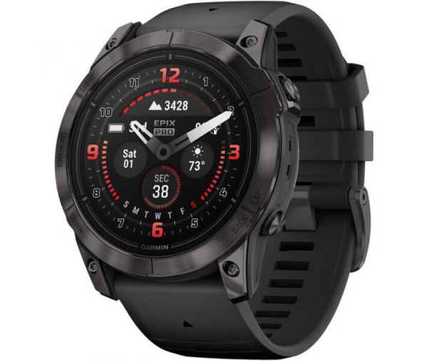 Смарт-годинник Garmin Epix Pro Gen 2 Sapphire 47mm Carbon G. DLC Tit. Black Band (010-02803-10/11)