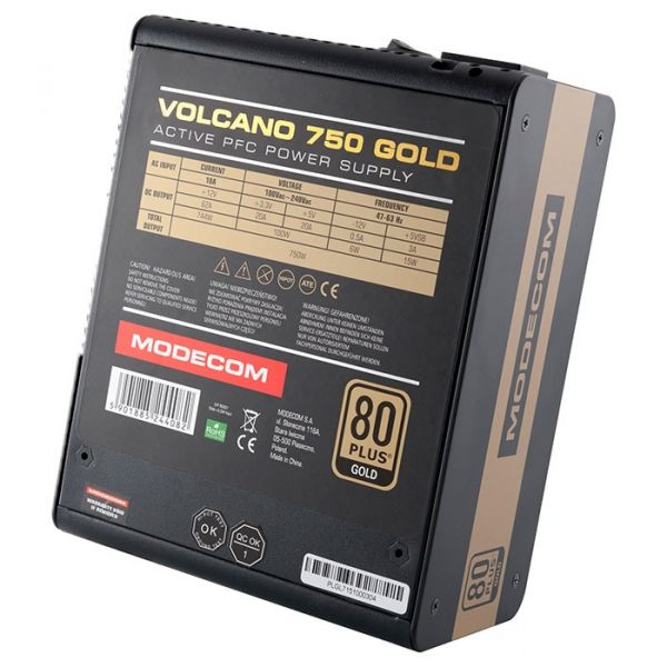 Блок питания Modecom VOLCANO 750 GOLD (ZAS-MC90-SM-750-ATX-VOLCANO-GOLD)