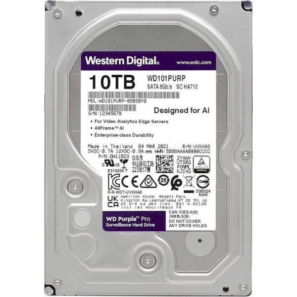 Накопичувач HDD SATA 10.0TB WD Purple Pro 7200rpm 256MB (WD101PURP)