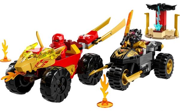 Блоковий конструктор LEGO Ninjago Автомобільна й байкова битва Кая і Раса (71789)