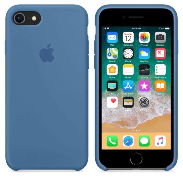 Чехол Apple Silicone Case Blue for IPhone 8