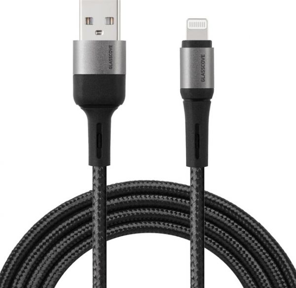 Кабель Glasscove BRAID USB - Lightning 2.4A 1m (GB-AL120BK) Black