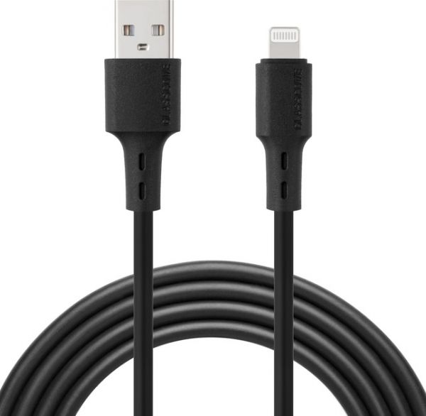 Кабель Glasscove FLEX USB - Lightning 2.4A 1m (GF-AL124BK) Black