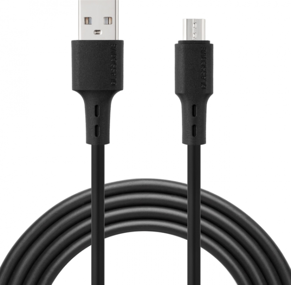 Кабель Glasscove FLEX USB - Micro USB 2.4A 1m (GF-AM13BK) Black