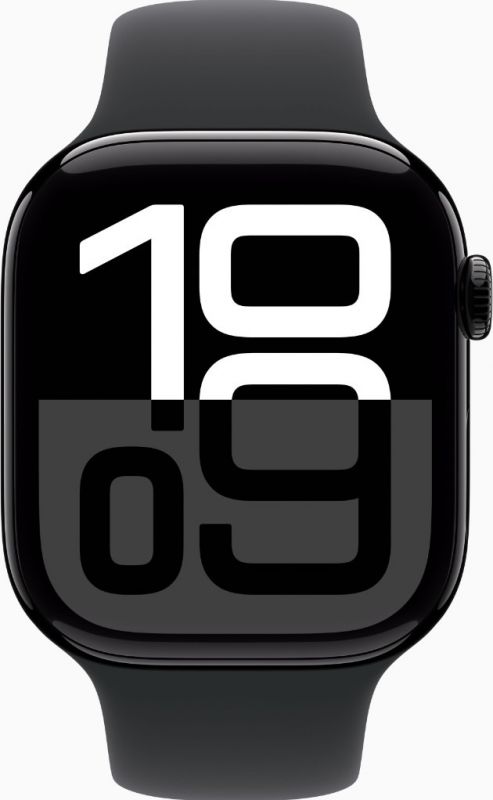 Apple Watch Series 10 GPS + Cellular 46mm Jet Black Alu. Case w. Black Sport Band - M/L (MWY43)