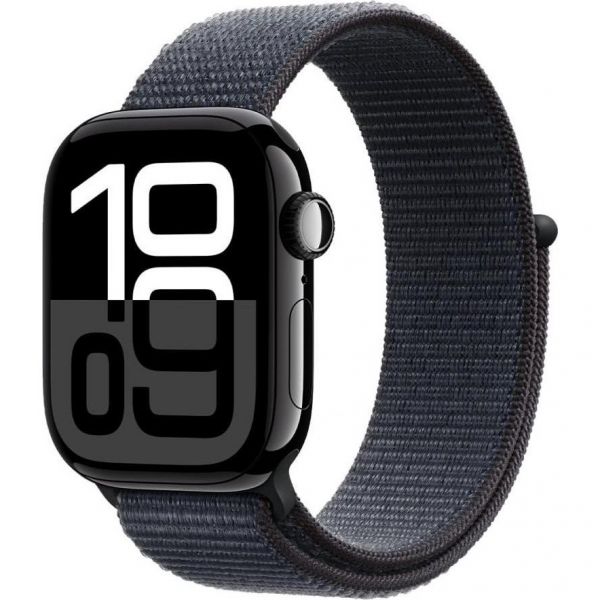 Apple Watch Series 10 GPS + Cellular 42mm Jet Black Aluminum Case w. Ink S. Loop (MWX83)