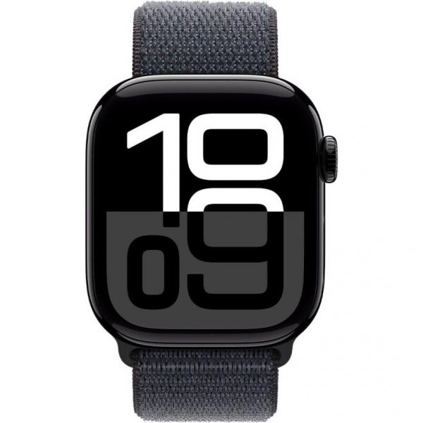 Apple Watch Series 10 GPS + Cellular 42mm Jet Black Aluminum Case w. Ink S. Loop (MWX83)