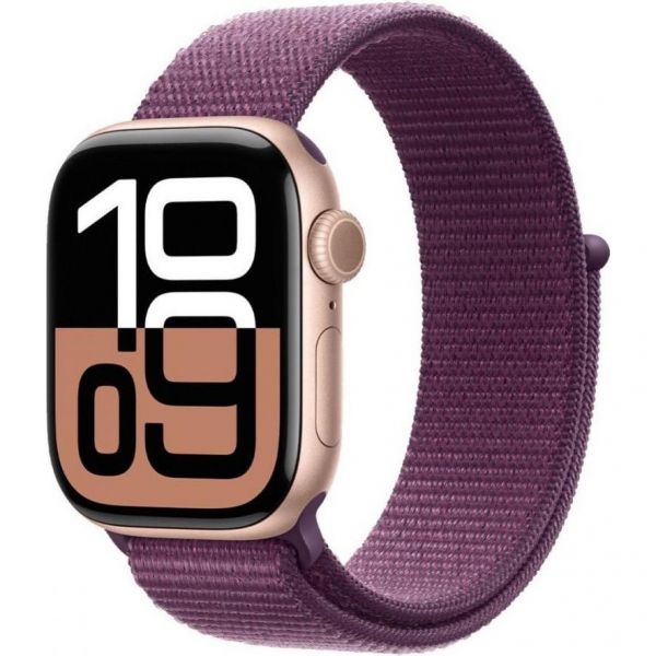 Apple Watch Series 10 GPS + Cellular 42mm Rose Gold Aluminum Case w. Plum S. Loop (MWXC3)