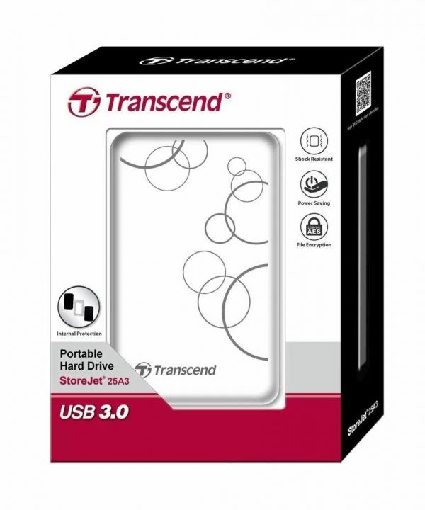 Зовнішній жорсткий диск 2.5" USB 2.0TB Transcend StoreJet (TS2TSJ25A3W)