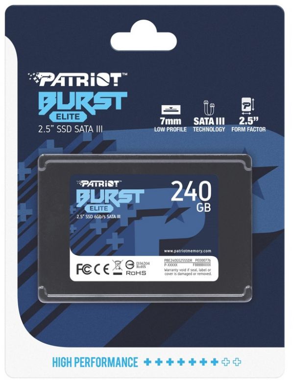 SSD накопичувач 240GB Patriot Burst Elite 2.5 SATAIII TLC (PBE240GS25SSDR)