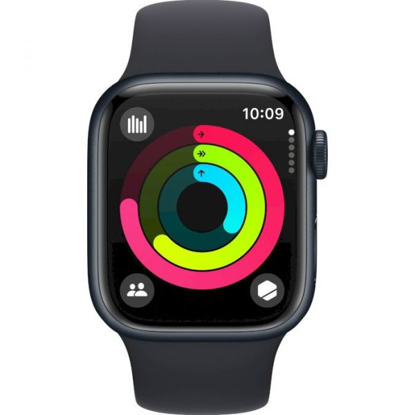 Apple Watch Series 9 GPS 45mm Midnight Aluminum Case with Midnight Sport Band - M/L (MR9A3)