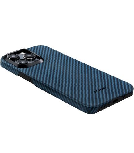 Чохол Pitaka MagEZ Case 4 Twill 1500D Black/Blue for iPhone 15 Pro (KI1508P)