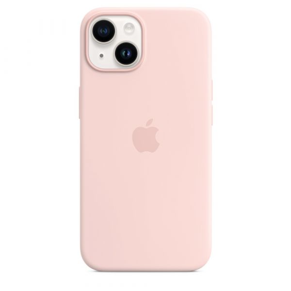 Чехол Apple Silicone Case with MagSafe iPhone 14 (1:1 original) Chalk Pink