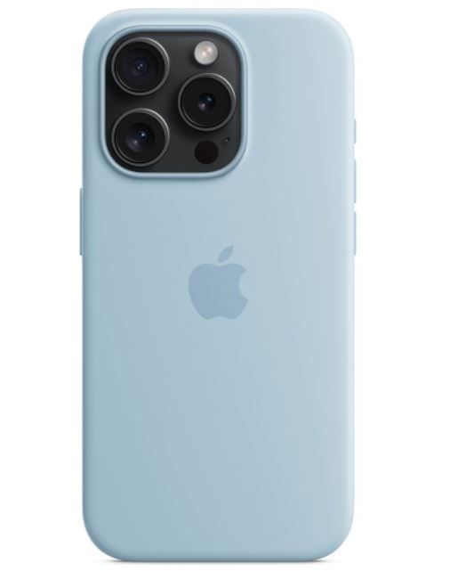 Чохол Apple Silicone Case with Animation & MagSafe iPhone 15 Pro (1:1 original), Light Blue