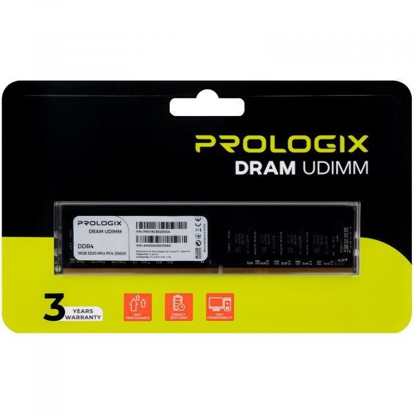 Модуль памяти DDR4 16GB/3200 Prologix (PRO16GB3200D4)