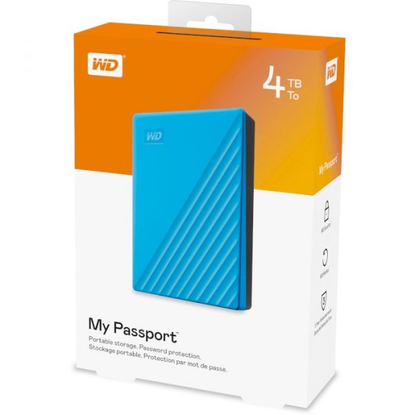 Зовнішній жорсткий диск 2.5" USB 4.0TB WD My Passport Blue (WDBPKJ0040BBL-WESN)