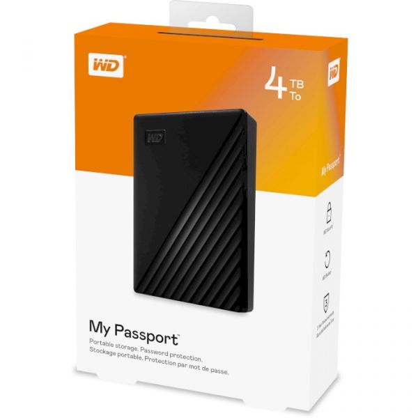 Зовнішній жорсткий диск 2.5" USB 4.0TB WD My Passport Black (WDBPKJ0040BBK-WESN)