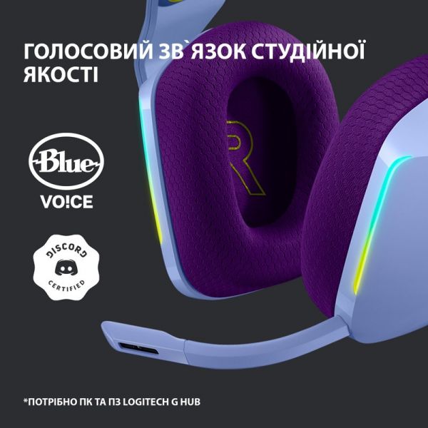 Комп'ютерна гарнітура Logitech G733 Lightspeed Wireless RGB Lilac (981-000890)