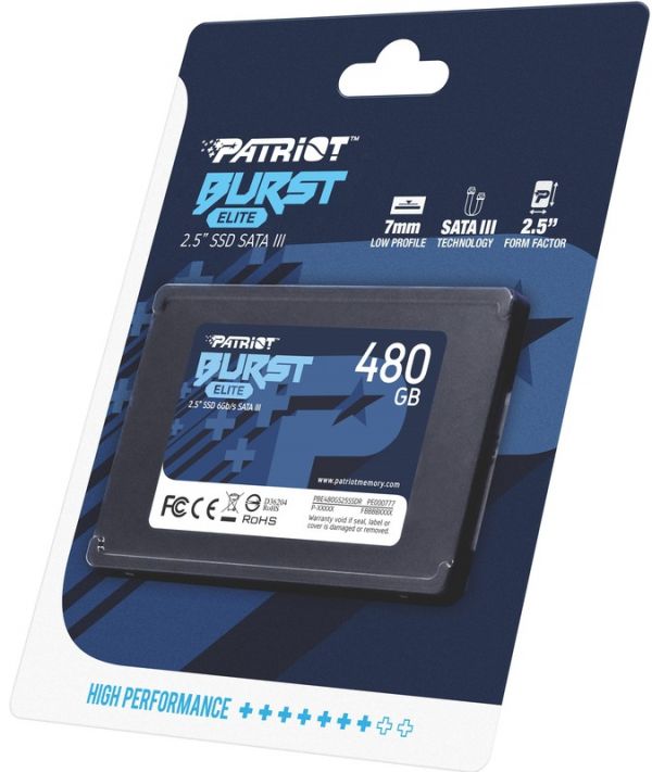 SSD накопичувач 480GB Patriot Burst Elite 2.5" SATAIII TLC (PBE480GS25SSDR)