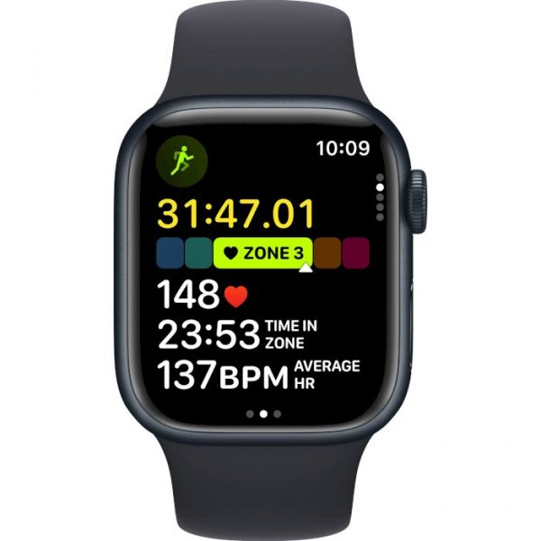 Apple Watch Series 9 GPS 45mm Midnight Aluminum Case with Midnight Sport Band - M/L (MR9A3)