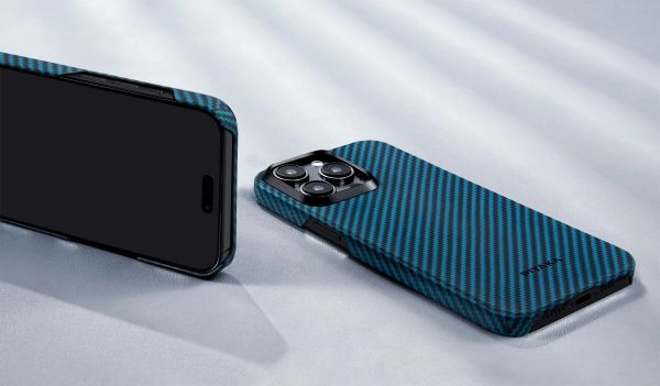 Чохол Pitaka MagEZ Case 4 Twill 1500D Black/Blue for iPhone 15 Pro Max (KI1508PM)