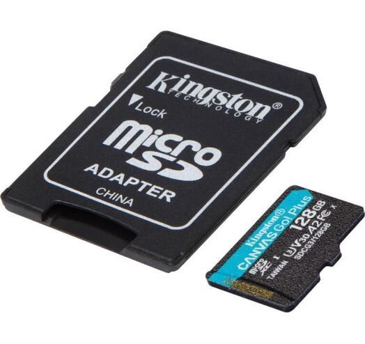 MicroSDXC 128GB UHS-I/U3 Class 10 Kingston Canvas Go! Plus + SD-адаптер (SDCG3/128GB)