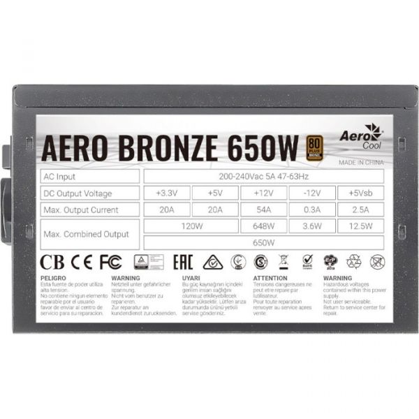 Блок живлення Aerocool Aero Bronze 650W (ACPB-AR65AEC.11)