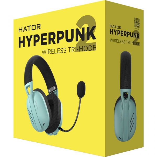 Комп'ютерна гарнітура Hator Hyperpunk 2 Wireless Tri-mode Black/Mint (HTA-858)