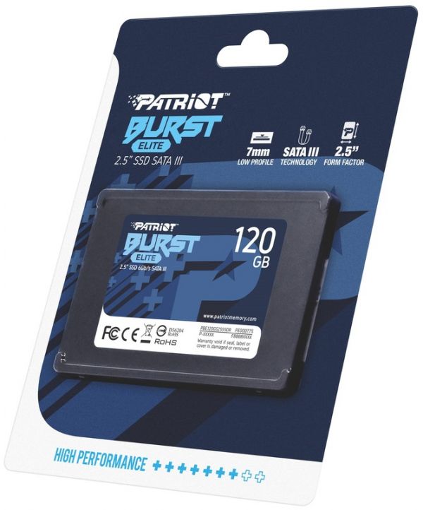 Накопитель SSD 120GB Patriot Burst Elite 2.5 SATAIII TLC (PBE120GS25SSDR)