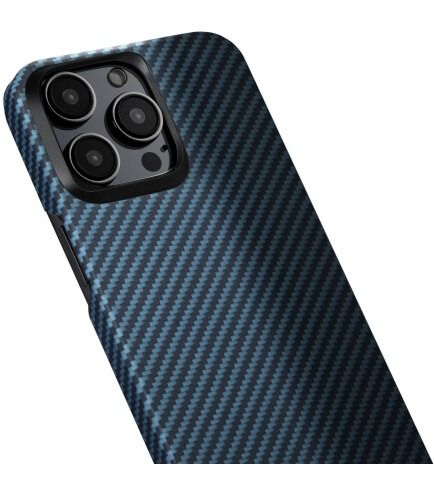 Чохол Pitaka MagEZ Case 4 Twill 1500D Black/Blue for iPhone 15 Pro (KI1508P)