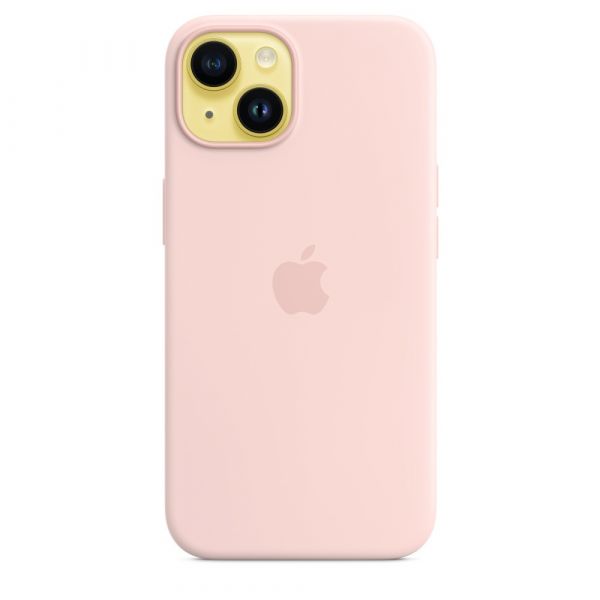 Чехол Apple Silicone Case with MagSafe iPhone 14 (1:1 original) Chalk Pink