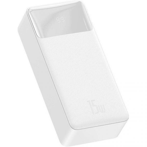 Зовнішній акумулятор Baseus Bipow Power bank 30000mAh White 15W (9PPDML-K02)