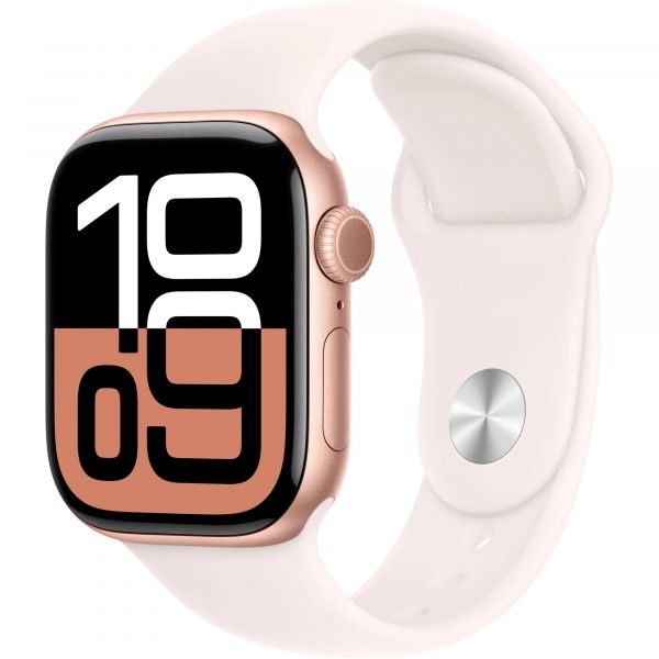 Apple Watch Series 10 GPS 42mm Rose Gold Aluminum Case with Light Blush Sport Band S/M MWWH3