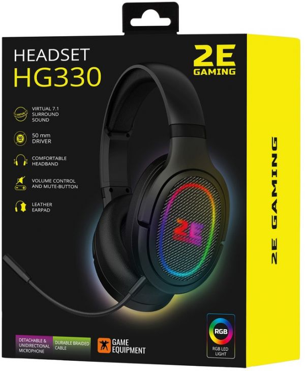 Комп'ютерна гарнітура 2E GAMING HG330 RGB 3.5mm Black (2E-HG330BK)